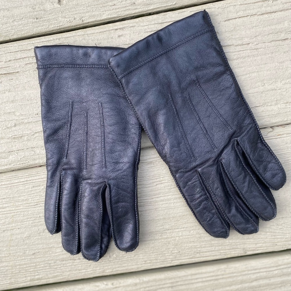 Mens black leather gloves, Size: M